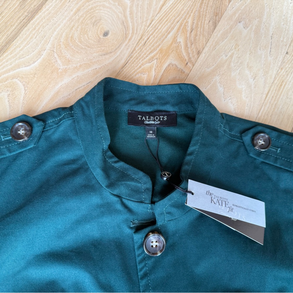 Talbots Forest Green Military Style Jacket  Plus Size - NWT - Size 18 - Picture 11 of 15